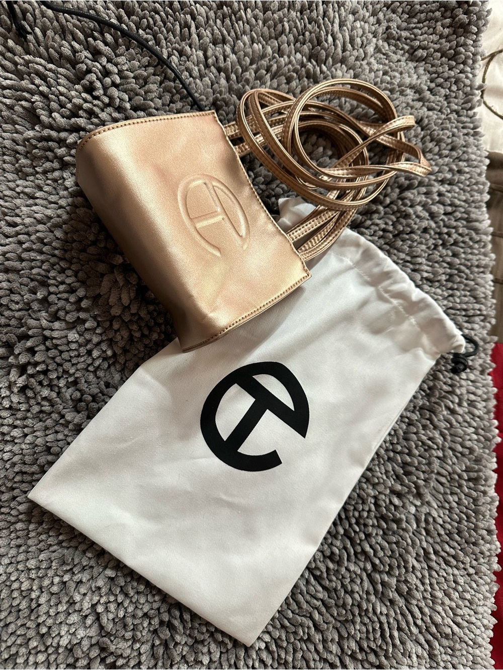 Telfar Mini Crossbody in Metallic Gold